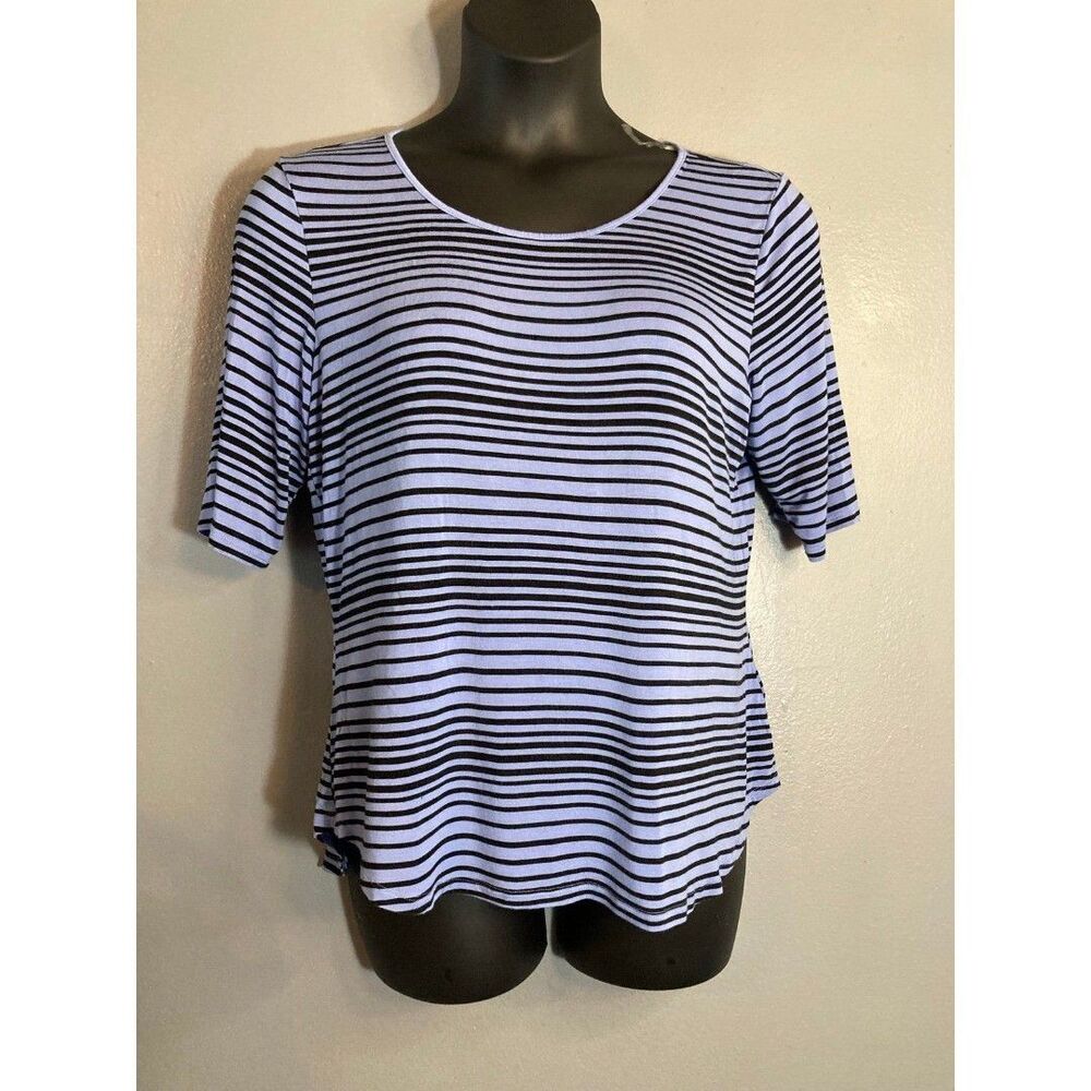 Apt 9 modern essentials blue and black striped top
